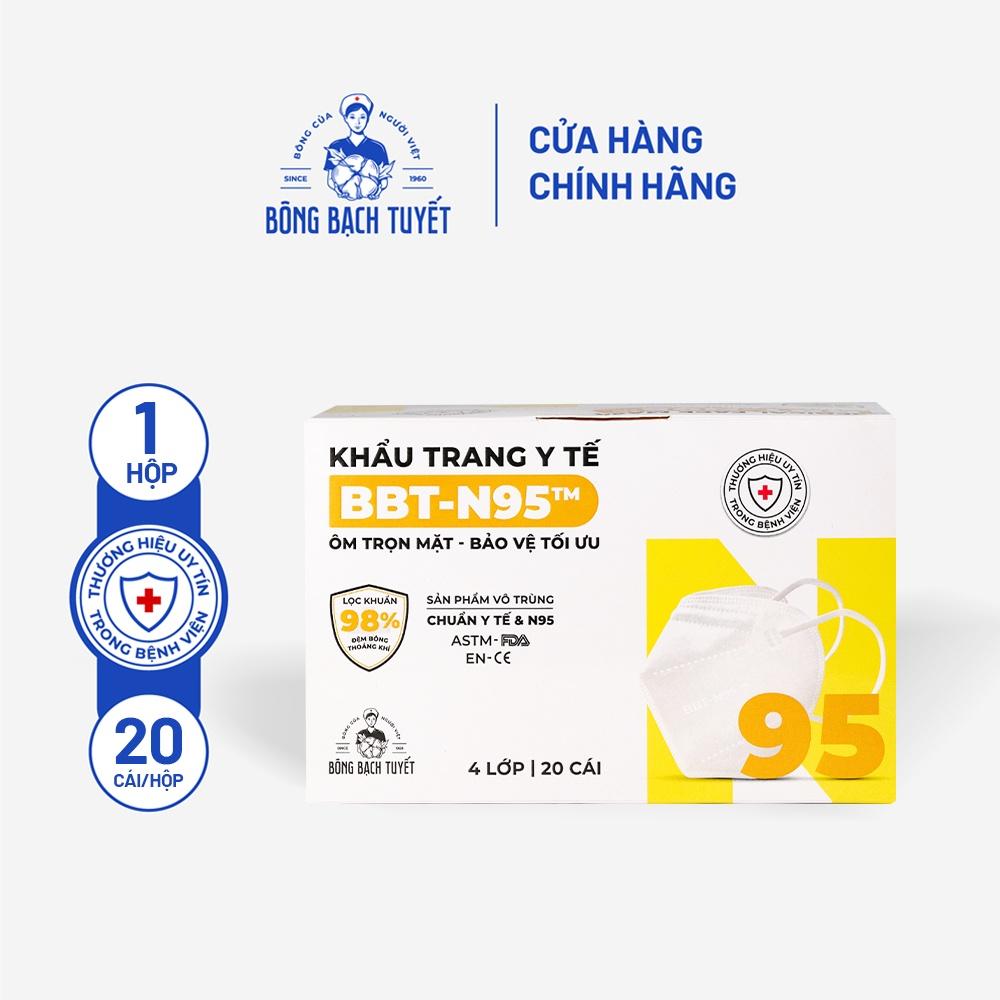 Khẩu Trang Bông Bạch Tuyết N95 - Trắng (20 cái/hộp)