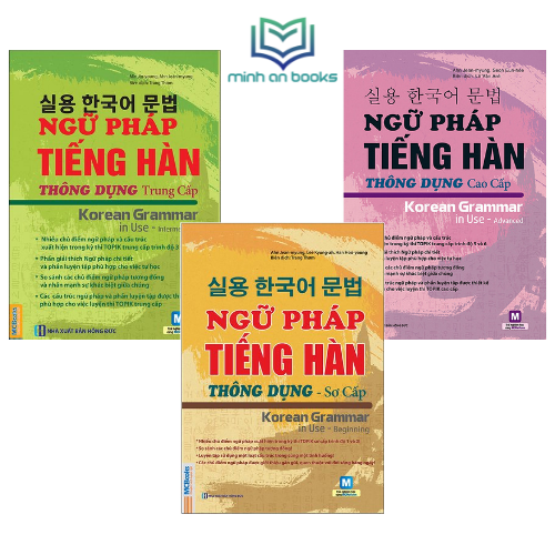 Combo Trọn Bộ 3 Cuốn Ngữ Pháp Tiếng Hàn Thông Dụng Sơ Cấp + Trung Cấp + Cao Cấp – - MinhAnBooks