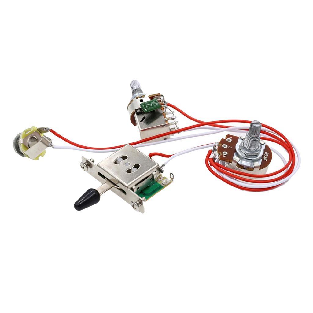 Guitar Wiring Kit 3 Way Switch 1 Volume 1  Pots  for Electric Guitar