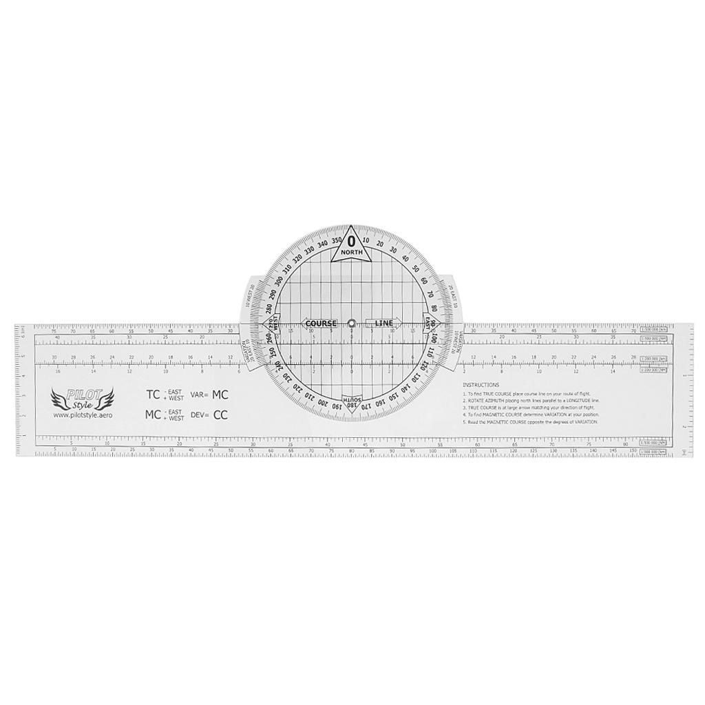 13.2''x 2.4'' Plastic Rotating Chart Plotter Ruler for Training Tools