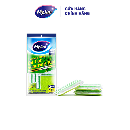 Miếng rửa chén đa năng sợi tre MyJae, miếng rửa chén chống xước 2 mặt, siêu bền đánh bay dầu bẩn