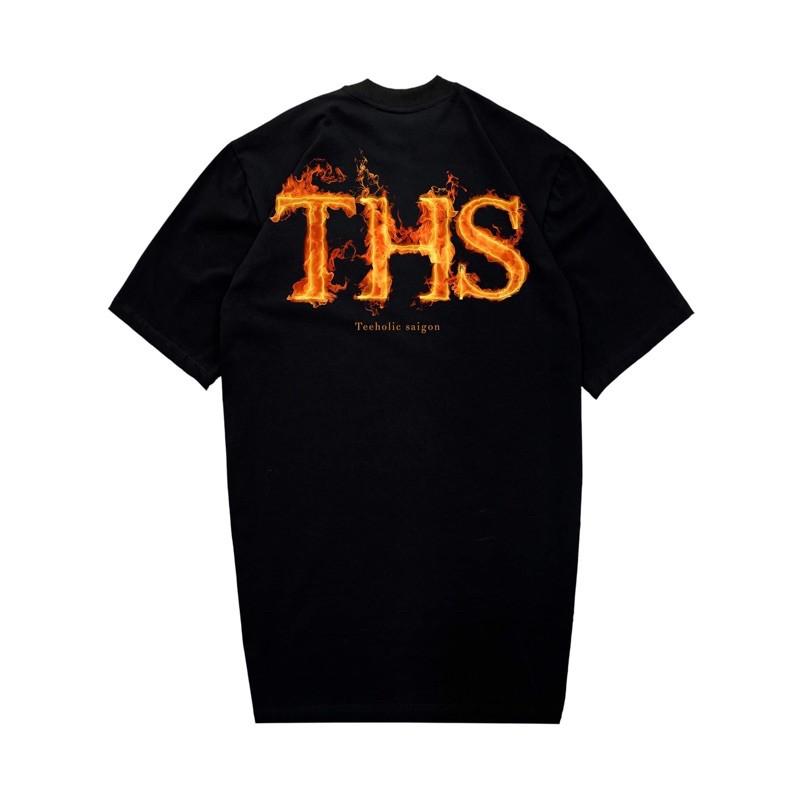 Áo Thun Unisex TeeHolic In Hình Logo THS Lửa - Màu đen, trắng, xanh dương