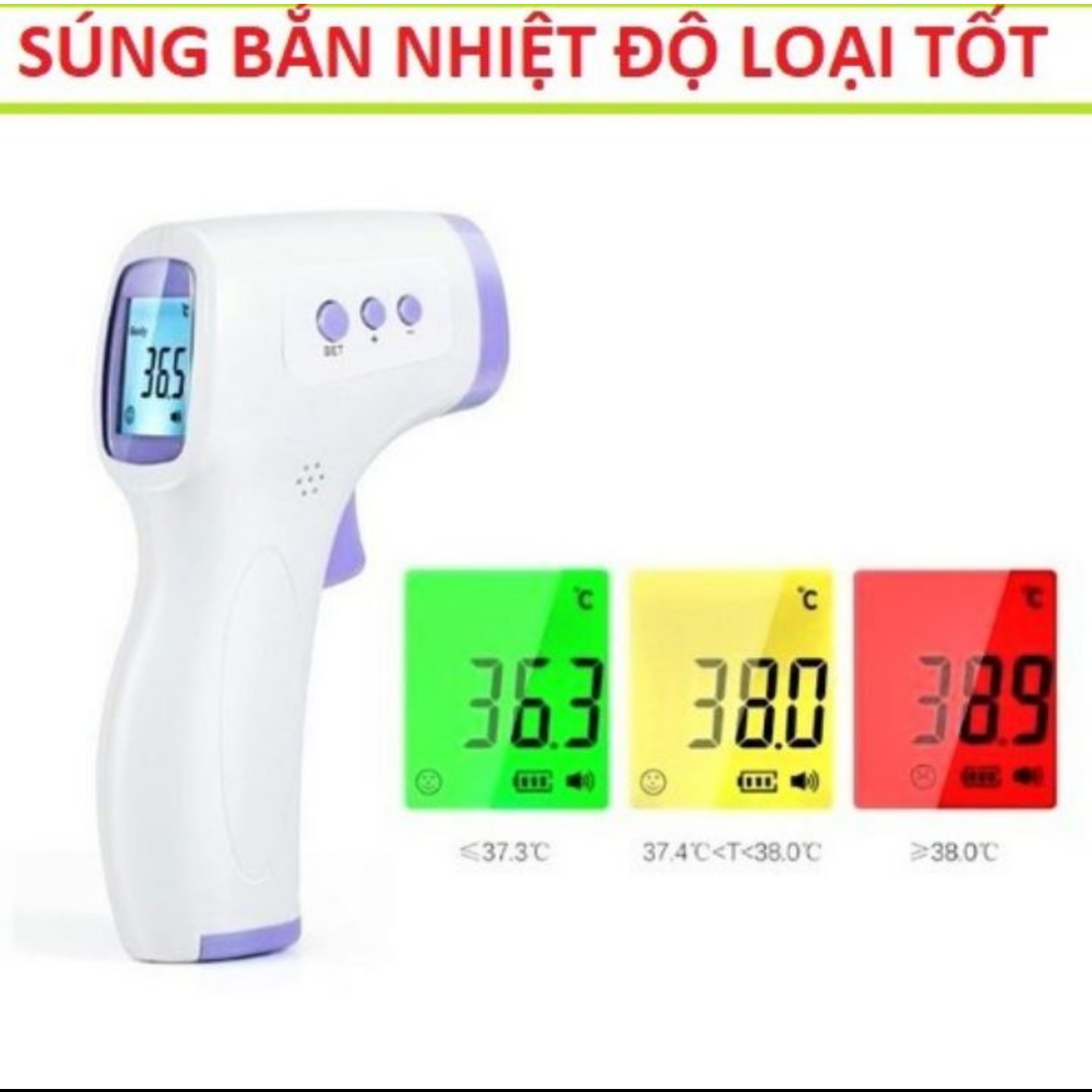 MÁY ĐO THÂN NHIỆT NHIỆT ĐỘ NHIỆT KẾ HỒNG NGOẠI ĐO TRÁN MÀN HÌNH HIỂN THỊ LED MÀU HÀNG CHUẨN CHẤT LƯỢNG