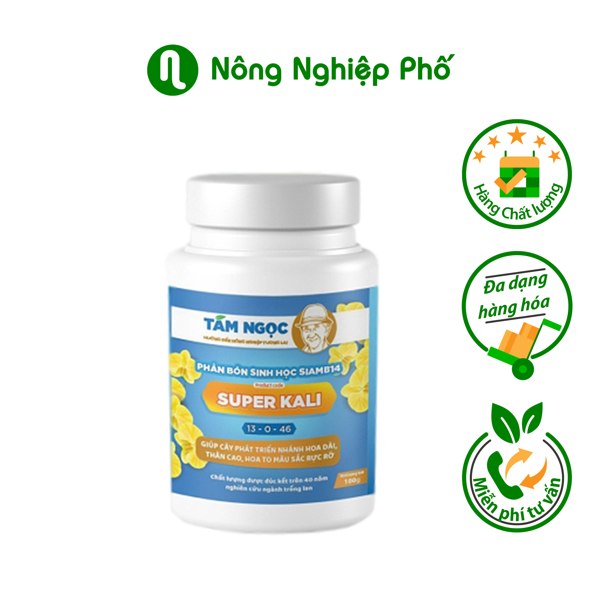 Phân bón sinh học Super Kali - Tám Ngọc - Lọ 100gr