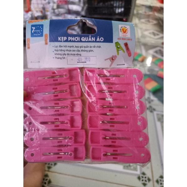 Vỉ 12 kẹp phơi quần áo nhựa
