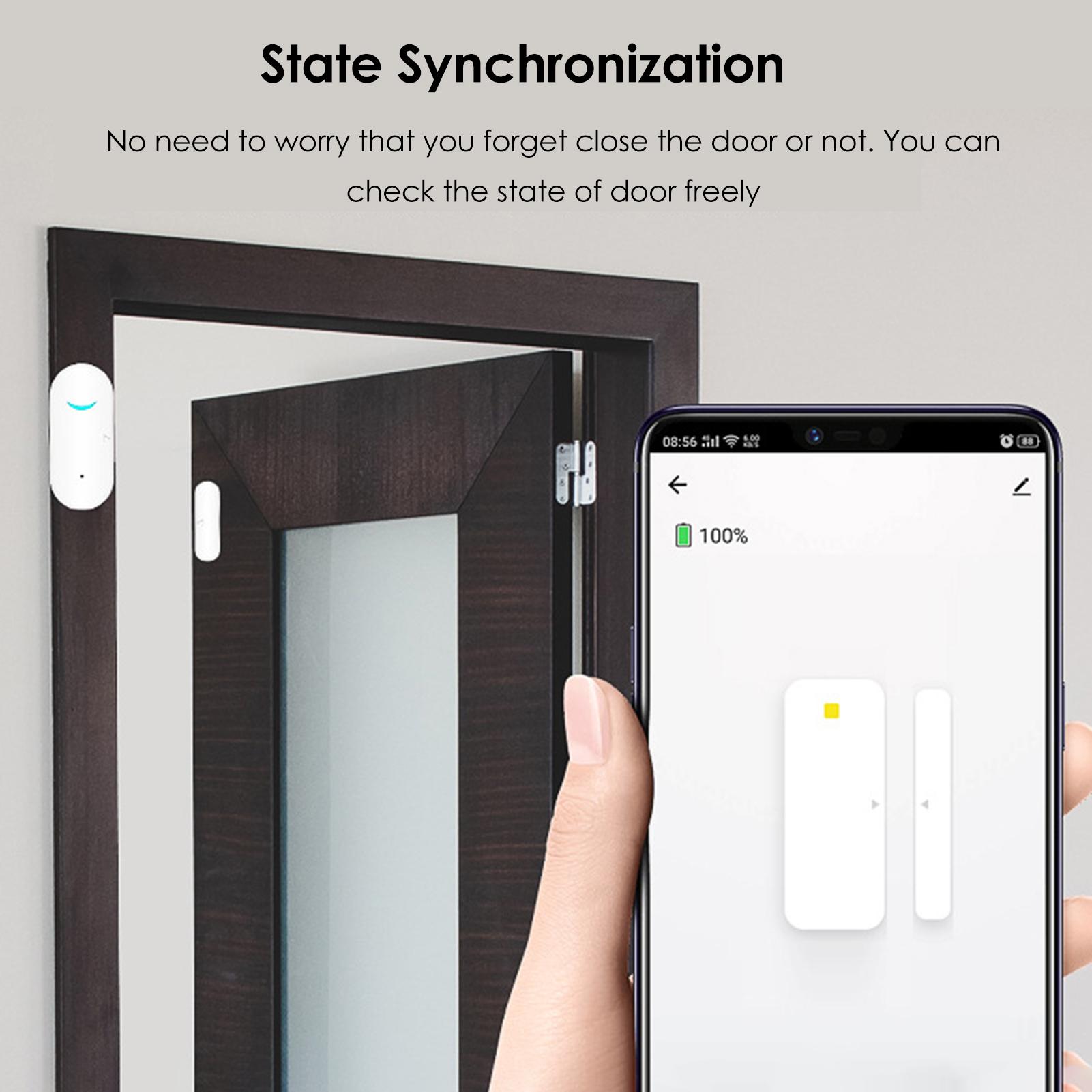 Cảm biến cửa Wi-Fi báo động thời gian thực tiếp xúc với máy dò thông minh giữ an toàn nhà cửa