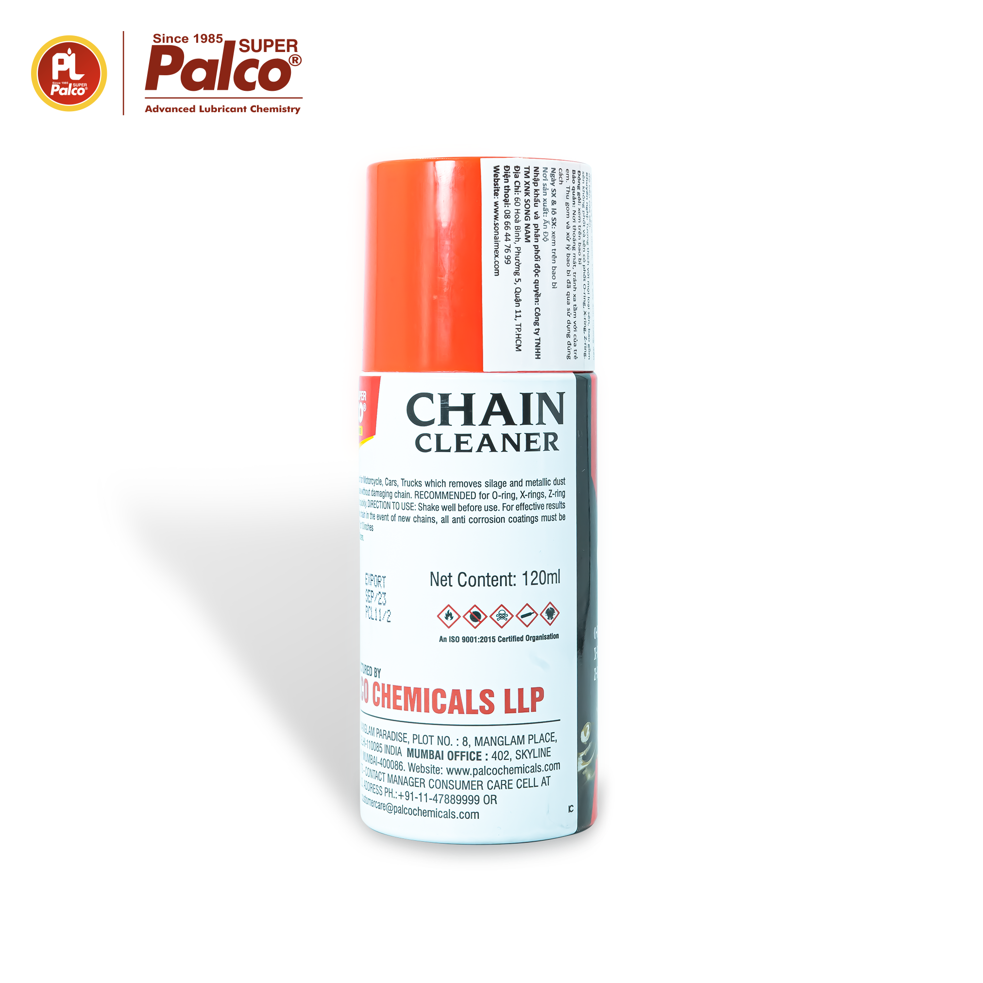 Xịt vệ sinh sên xe máy siêu sạch PALCO Chain Cleaner, không làm bay màu sên - Nhập khẩu Ấn Độ