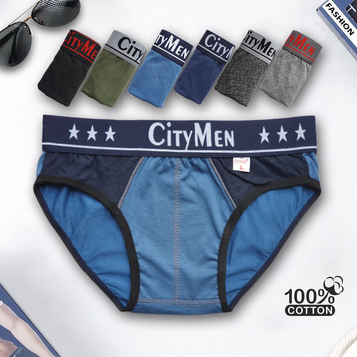 Quần Lót Nam tam giác vải cotton 2 chiều lưng CITYMEN, đồ lót - LMTK-CTM2C