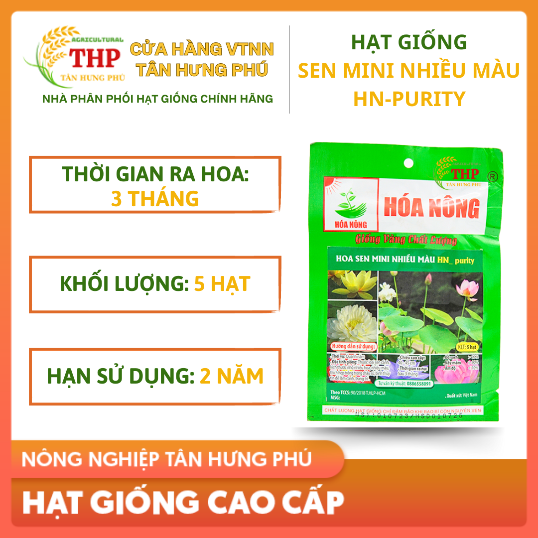 Hạt giống Sen Mini Nhiều Màu | Hạt giống | gói 5 hạt
