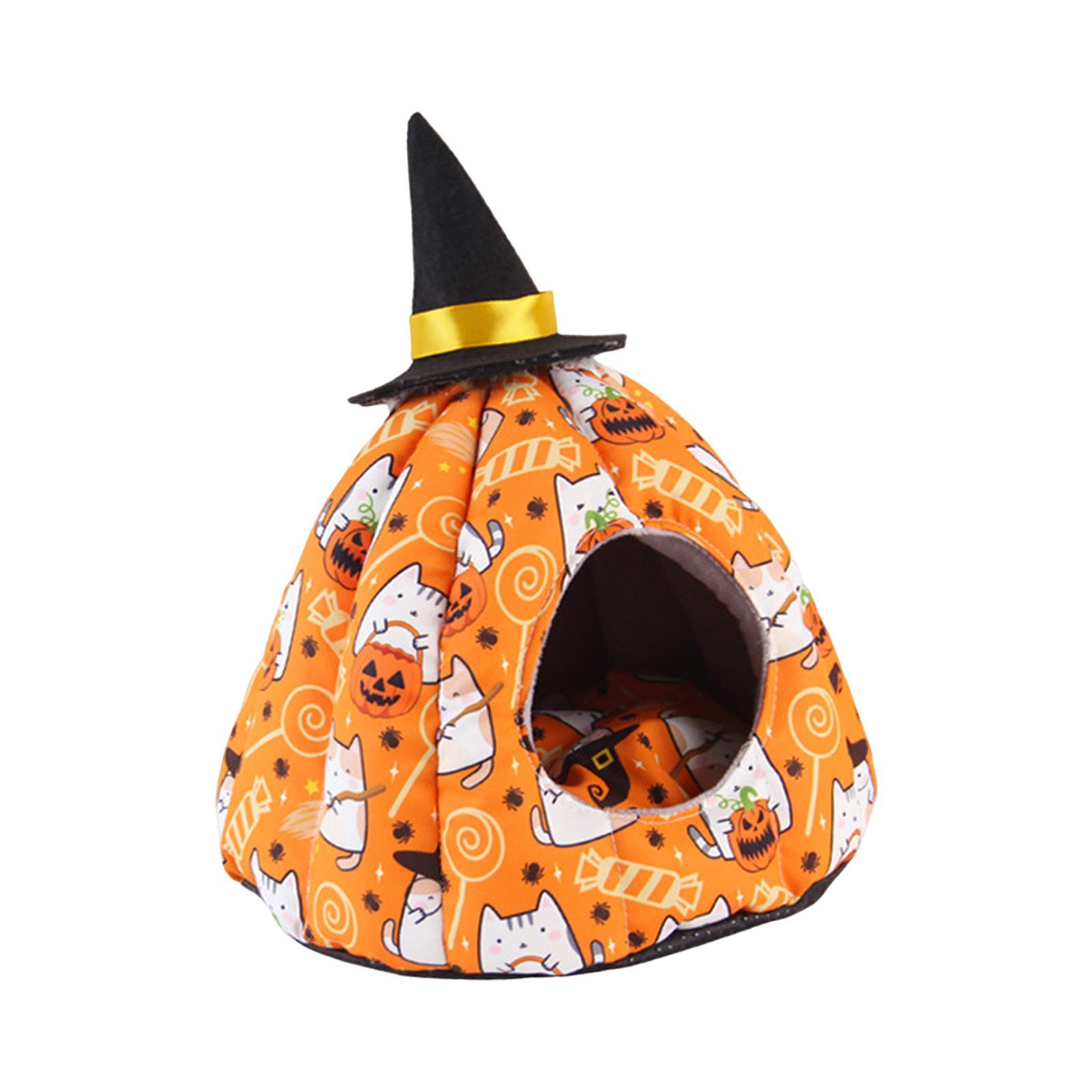 Halloween Pumpkin Nest, Nest House, Pet Accessories, Soft Sleeping Bed, Tent Cage Warm Bed Cave Tent for Hamster Small Pet, Animals Bird Hedgehog