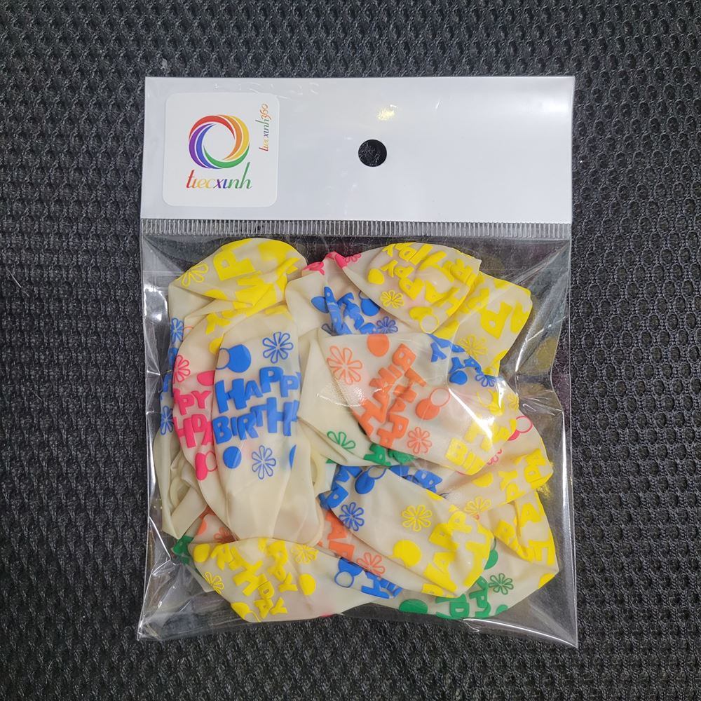 Bong bóng trang trí sinh nhật trong in 5 mặt (10 c/gói)