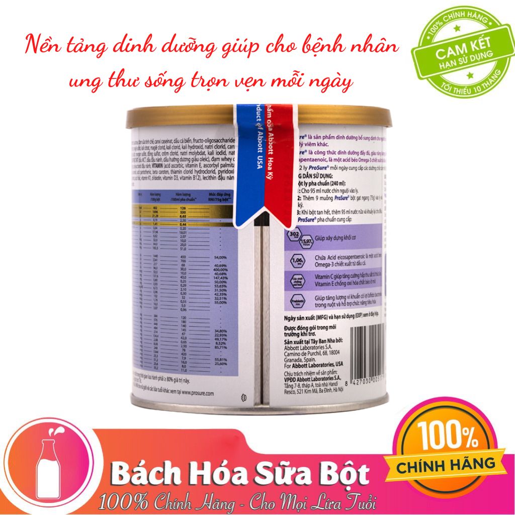 Sữa bột Abbott Prosure dành cho người ung thư 380g