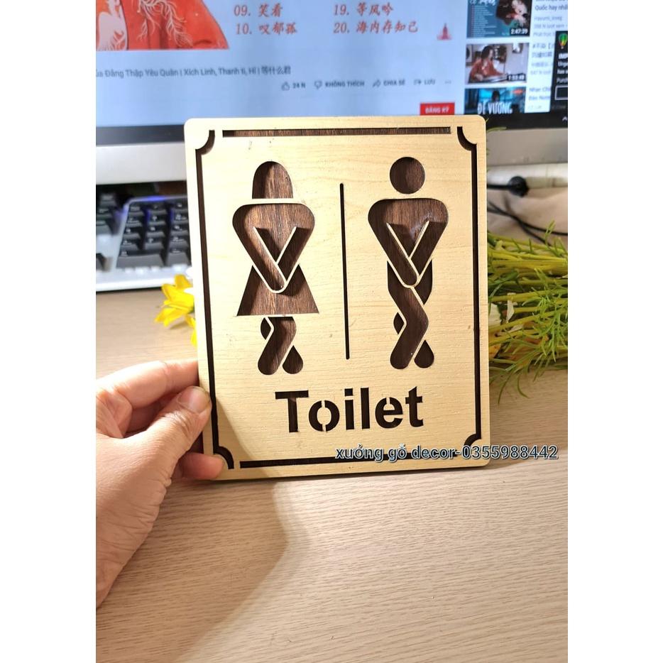 Bảng Gỗ Toilet, biển WC Nam Nữ - Resroom Chỉ dẫn nhà vệ sinh bằng gỗ