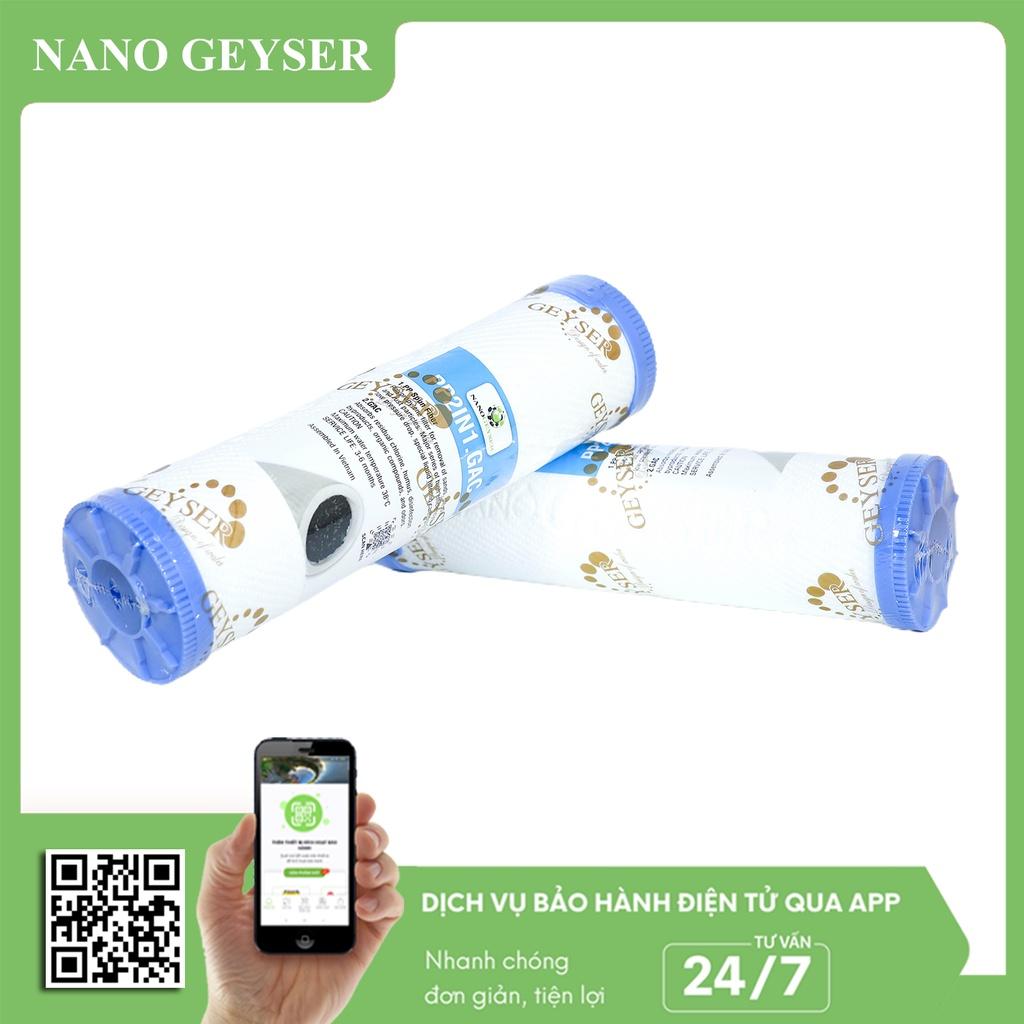 Bộ 2 lõi lọc nước 12 dùng cho các dòng máy NANO và UF, Lõi PP.2IN1.GAC, Cation - Hàng Chính Hãng