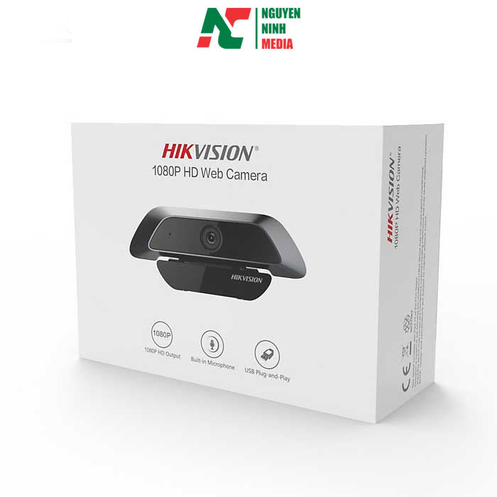 Webcam Hikvision DS-U12 độ phân giải Full HD (1920×1080) Siêu Nét, Tích Hợp Mic Đàm Thoại - Hàng Chính Hãng