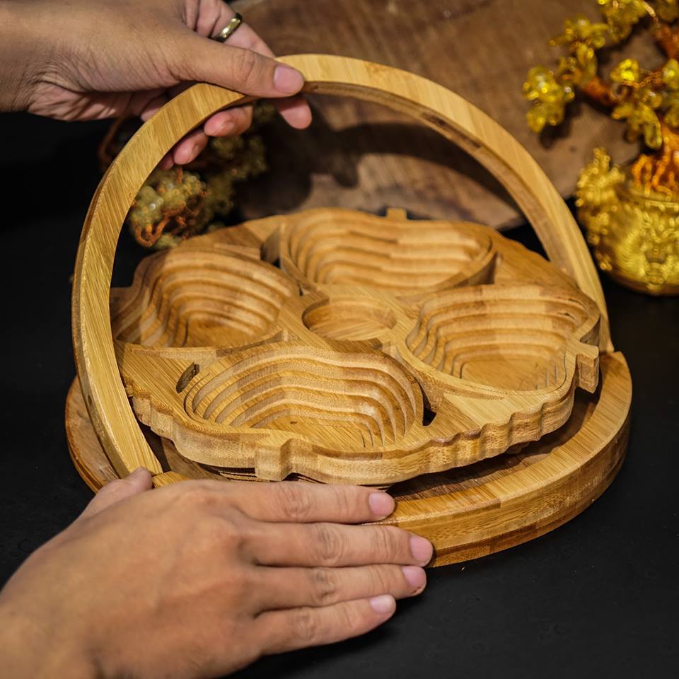 Giỏ Gỗ Tre Đựng Bánh Mứt