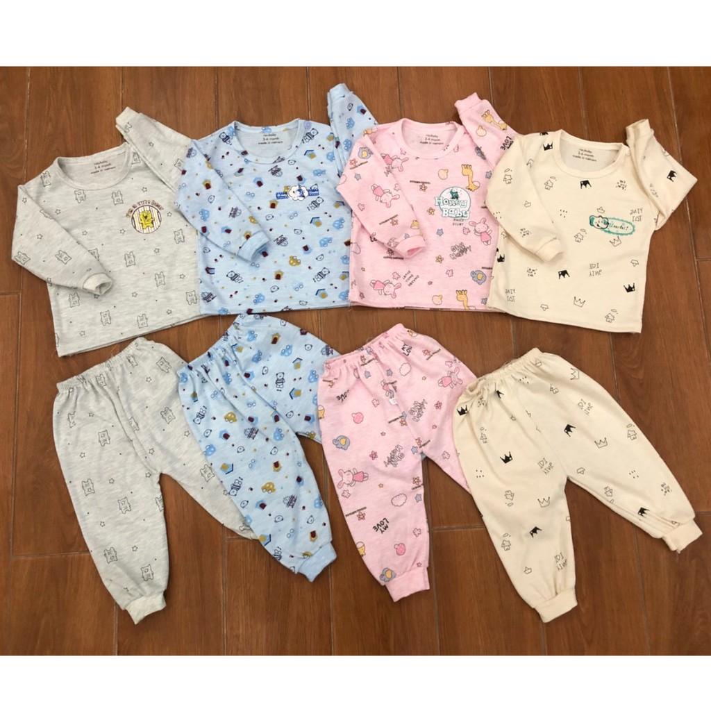 Bộ quần áo dài tay CÀI GIỮA chất cotton cho bé