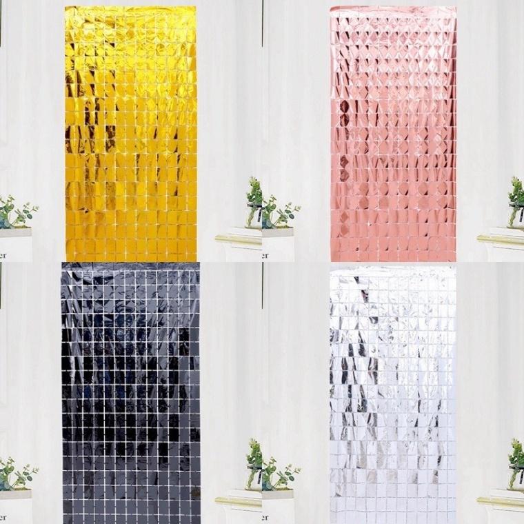 Dây Ruy Băng Lá Nhôm 1M x 2M Trang Trí Phông Nền Chụp Ảnh Đám Cưới Sinh Nhật