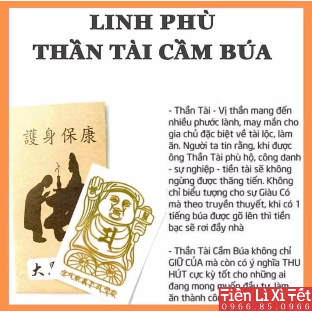 Combo 4 linh phù tài lộc, linh phù dán điện thoại, linh phù may mắn,miếng dán màn hình mặt sau