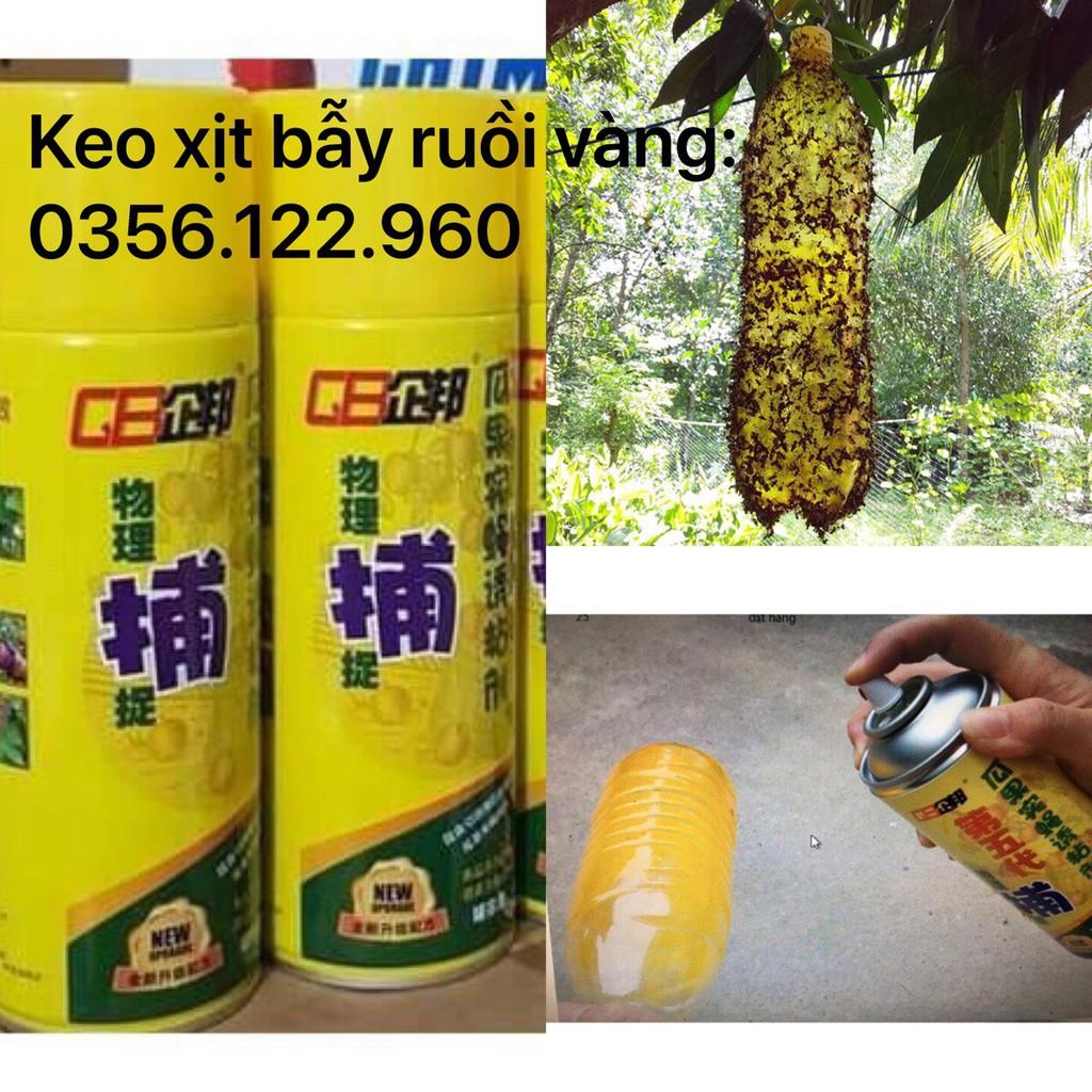 3 chai Keo bẫy ruồi vàng, côn trùng đục quả dạng chai xịt 450ml - an toàn, hiệu quả