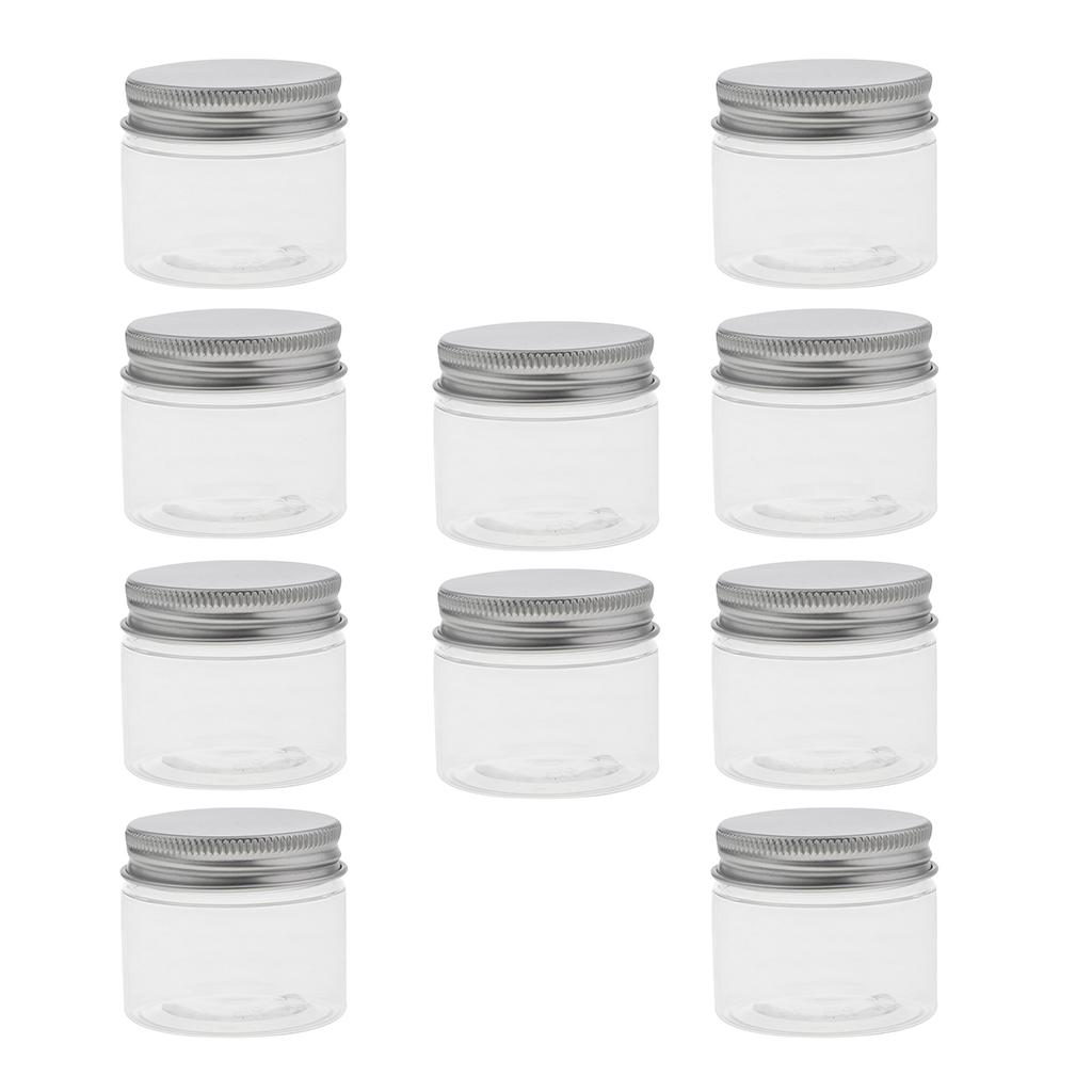 2x10pcs Empty Cosmetic Pots Lip Balm Container Jar Aluminum Cap Tins 50ml