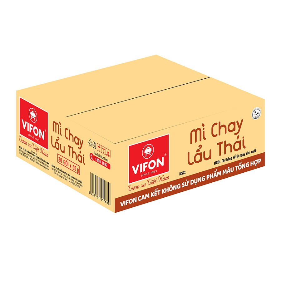 Thùng 30 Mì Chay Lẩu Thái VIFON (65g / Gói)