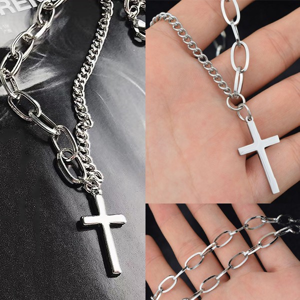 Dây chuyền thép titan chữ thập phong cách mới