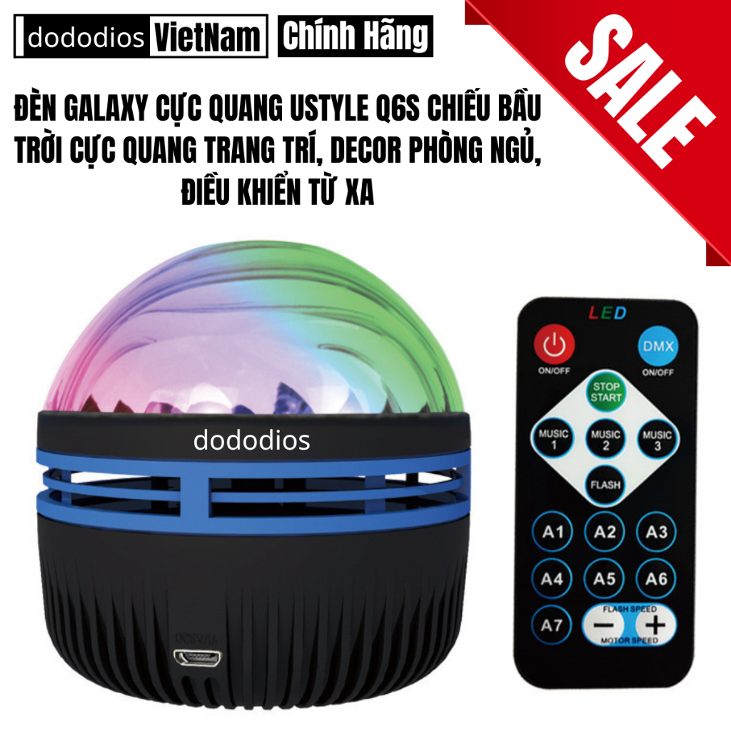 Đèn Led GALAXY đèn trần ngàn sao hot Led thiên hà galaxy vũ trụ trang trí phòng ngủ hoặc quay video, Đèn GALAXY Cực Quang UStyle Q6S Chiếu Bầu Trời Cực Quang Trang Trí, Decor Phòng Ngủ, Điều Khiển Từ Xa