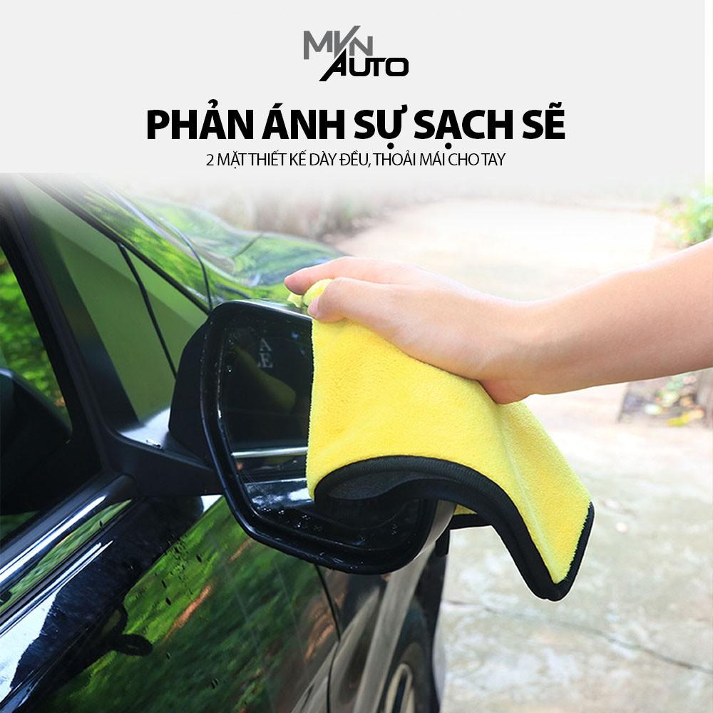 Khăn Lau Xe Hơi Màu Vàng 2 Lớp Thấm Hút Nước Cao Cấp