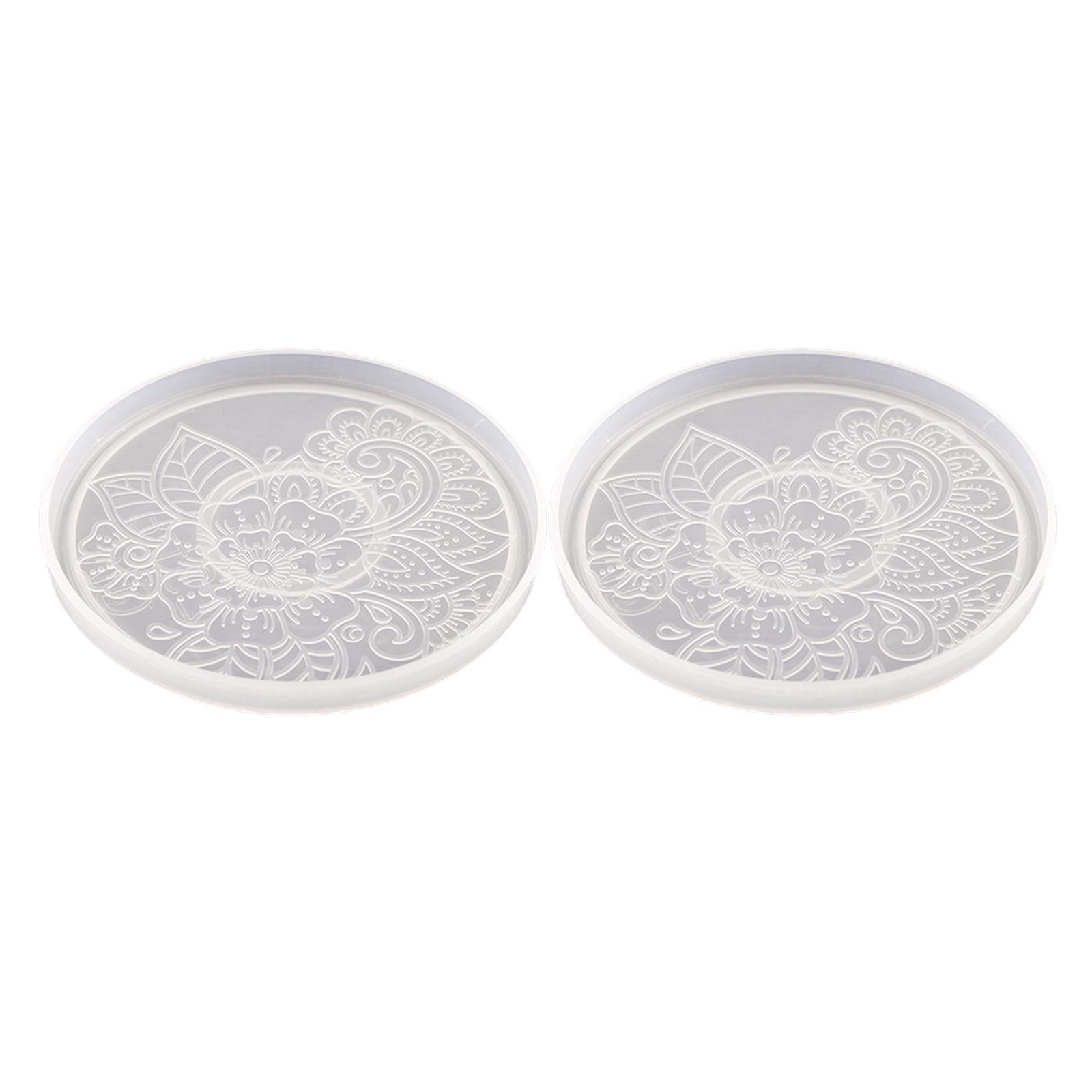 2 Pack Resin Coaster Molds, Resin Casting Round Geode Coaster Silicone Molds for Epoxy Resin