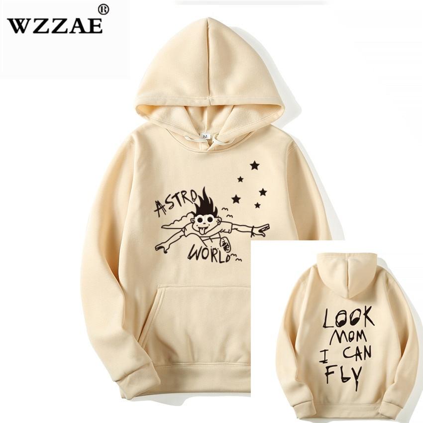 Áo Hoodie In Chữ Astroworld Look Mom I Can Fly 2020 Phong Cách Hip Hop Cá Tính Cho Nam 2020