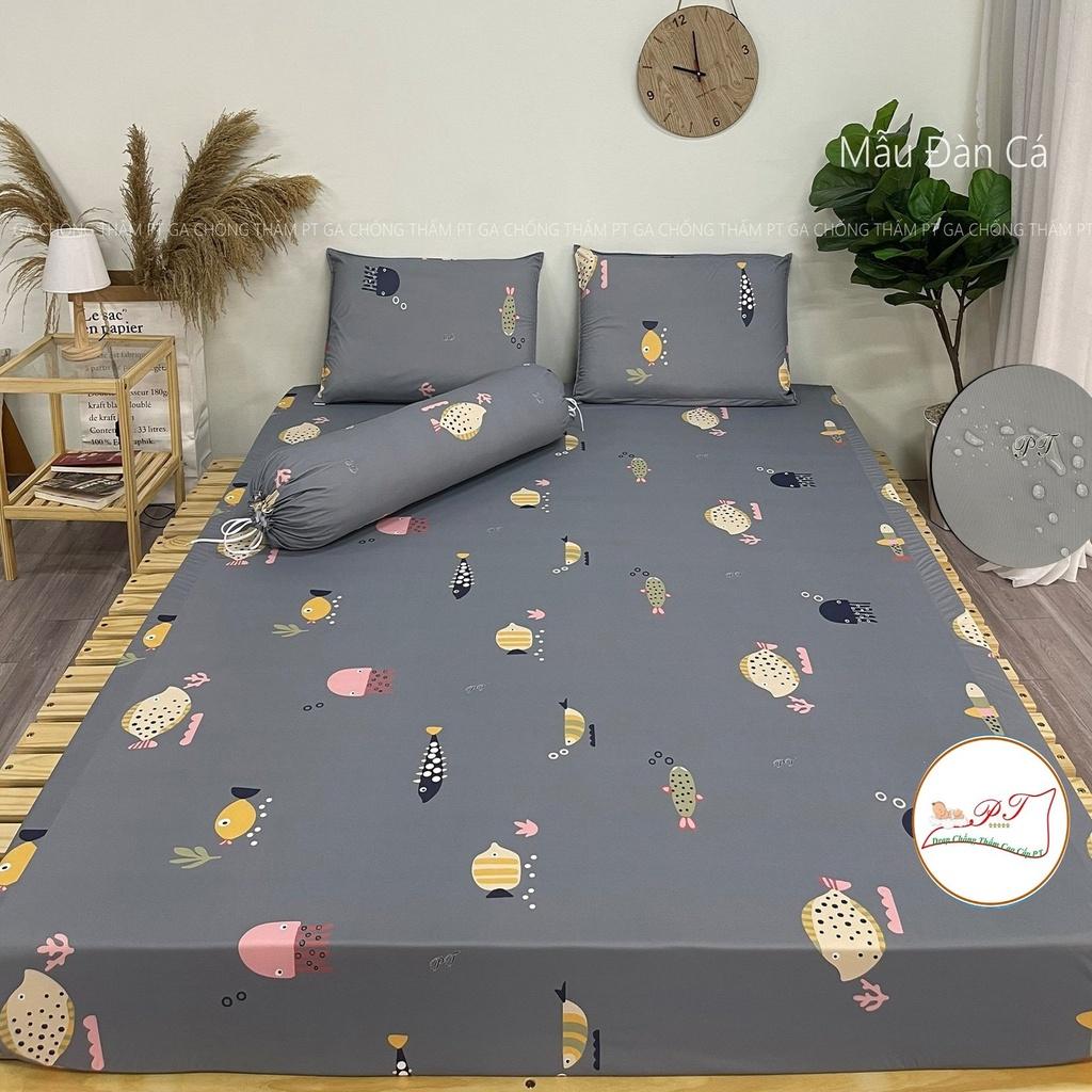 Ga chống thấm cotton cho bé, drap chống thấm cao cấp cấu tạo 3 lớp đối lưu không khí, nằm trực tiếp không nóng không bí