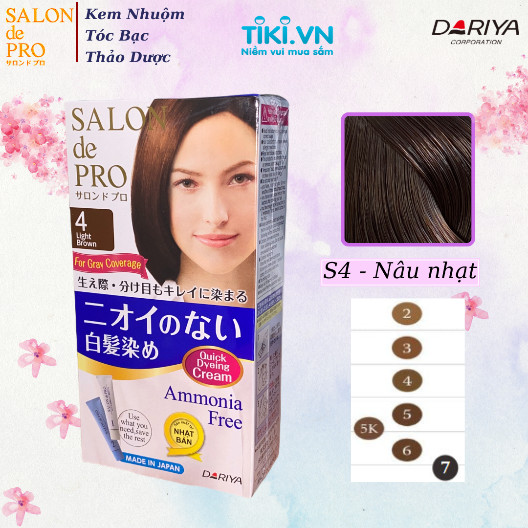 Kem nhuộm tóc Salon de Pro 4 - Màu nâu nhạt