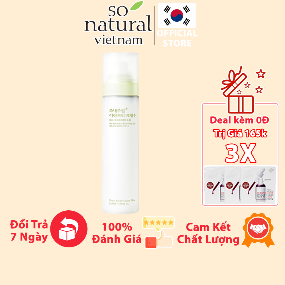 Xịt Khoáng Cấp Ấm Dưỡng Da Mầm Lúa Mạch Green Barley Cream Mist So Natural (120ML)