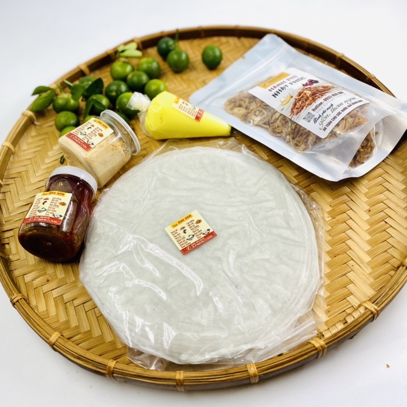 Combo Bánh Tráng Phơi Sương 500g - Hành Phi, Muối Tôm, Sa Tế, Bơ Trứng(Tặng Tắc)