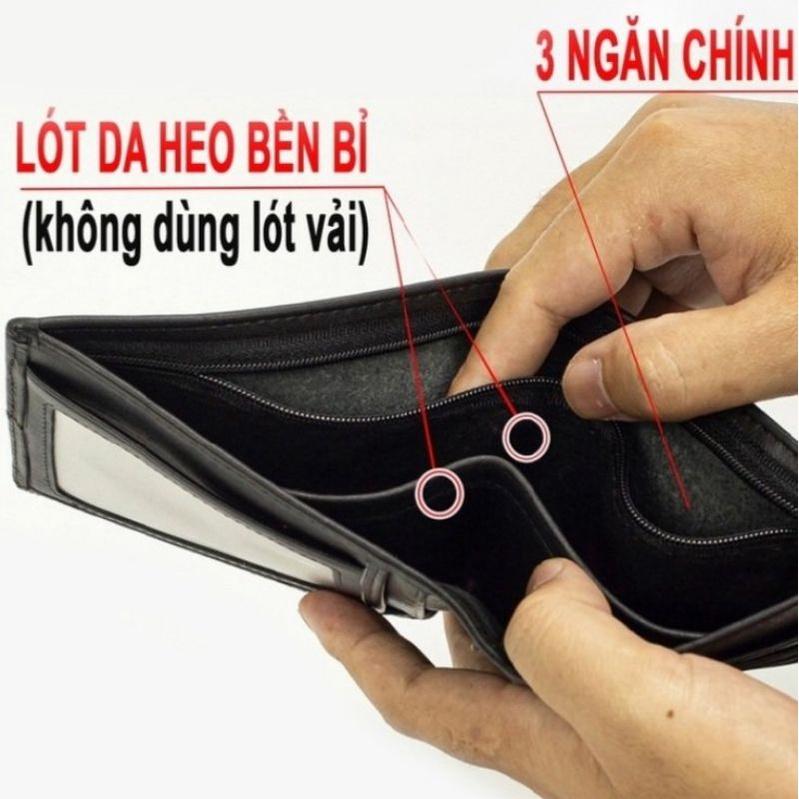 Ví Da Bò Nappa cao cấp Bóp nam da thật dáng ngang sang trọng sành điệu bảo hành hai năm tặng hộp đựng