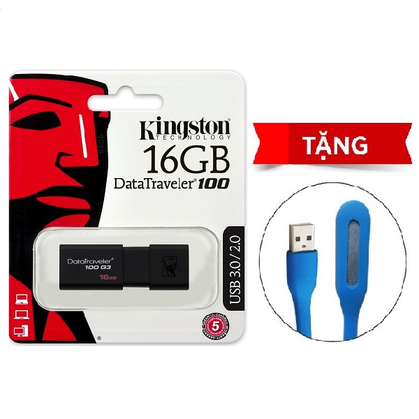 USB Kingston DT100G3 16GB USB 3.0 - Hàng Chính Hãng + Tặng Đèn Led