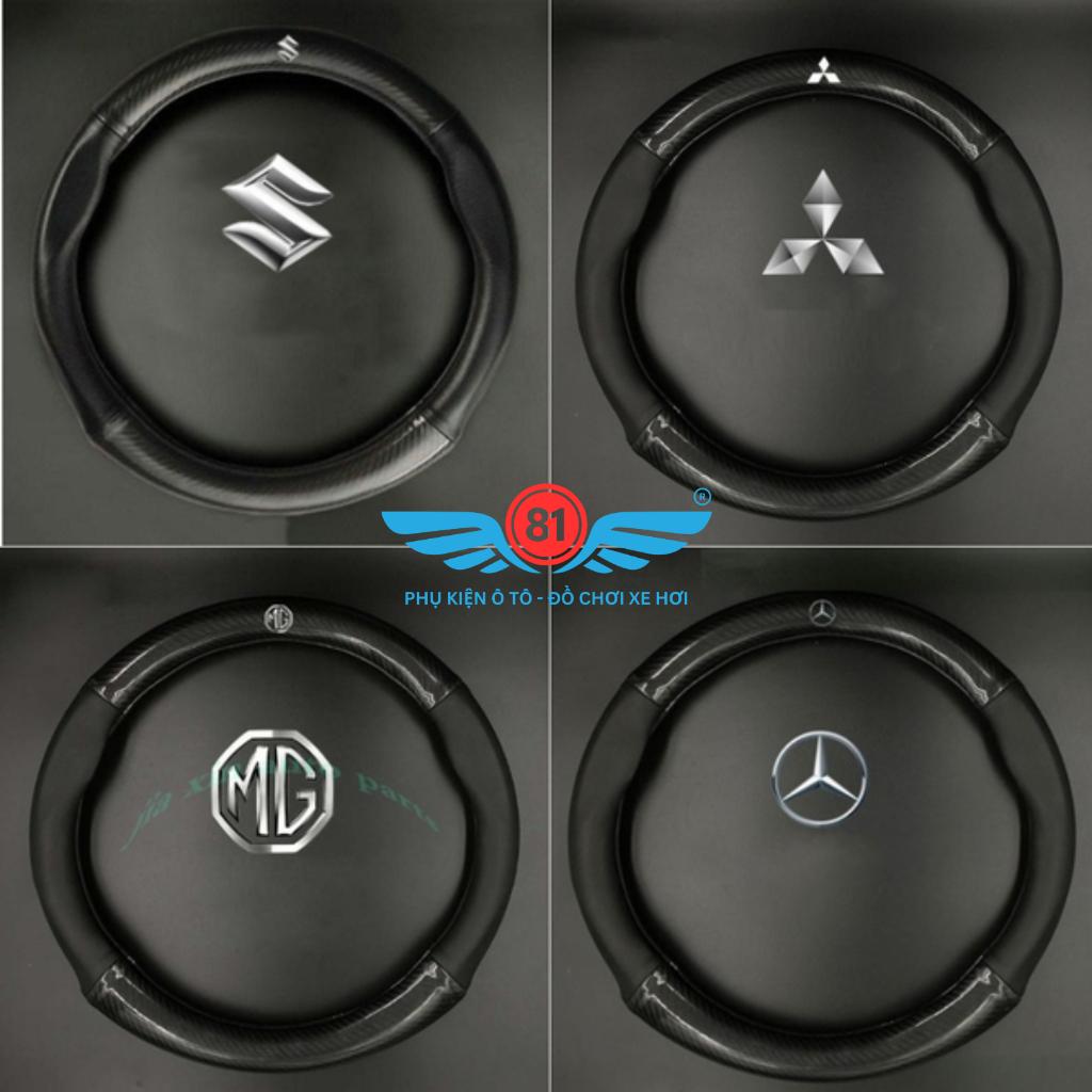 [Có LoGo Theo Hãng Xe] Bọc Vô Lăng Vân Cacbon Cao Cấp - Vừa Cho Xe 4 Chỗ, 7 Chỗ - Full Logo Các Hãng Xe - Kích Cỡ 38Cm
