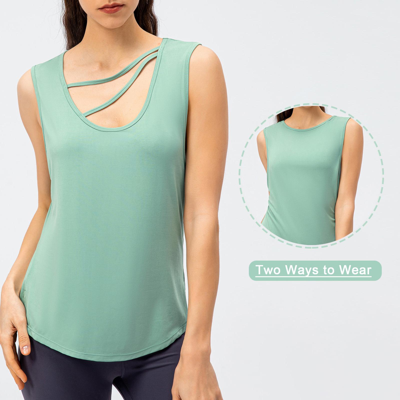 Áo thun nữ không tay thể thao Tank top, khô nhanh có 2 dây ngang để đảm bảo chắc chắn khi chạy