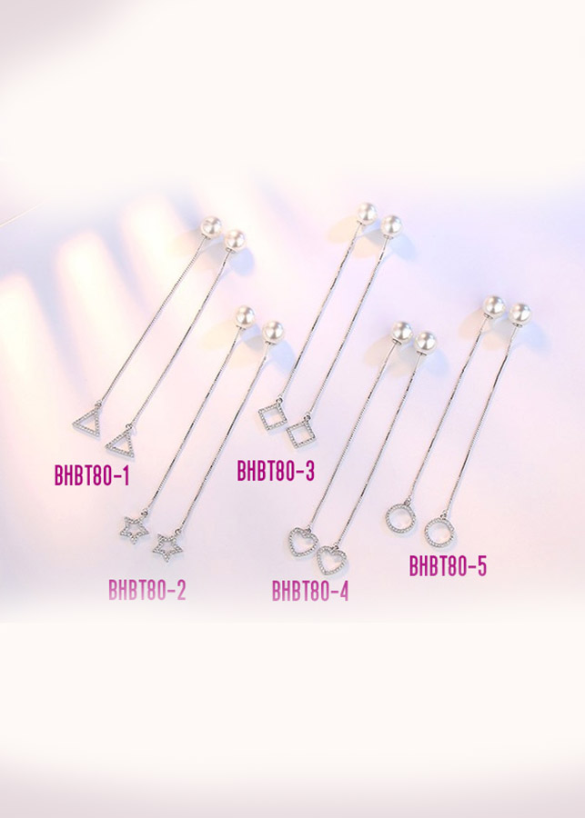 Bông tai ngọc trai dài đá zircon BHBT80