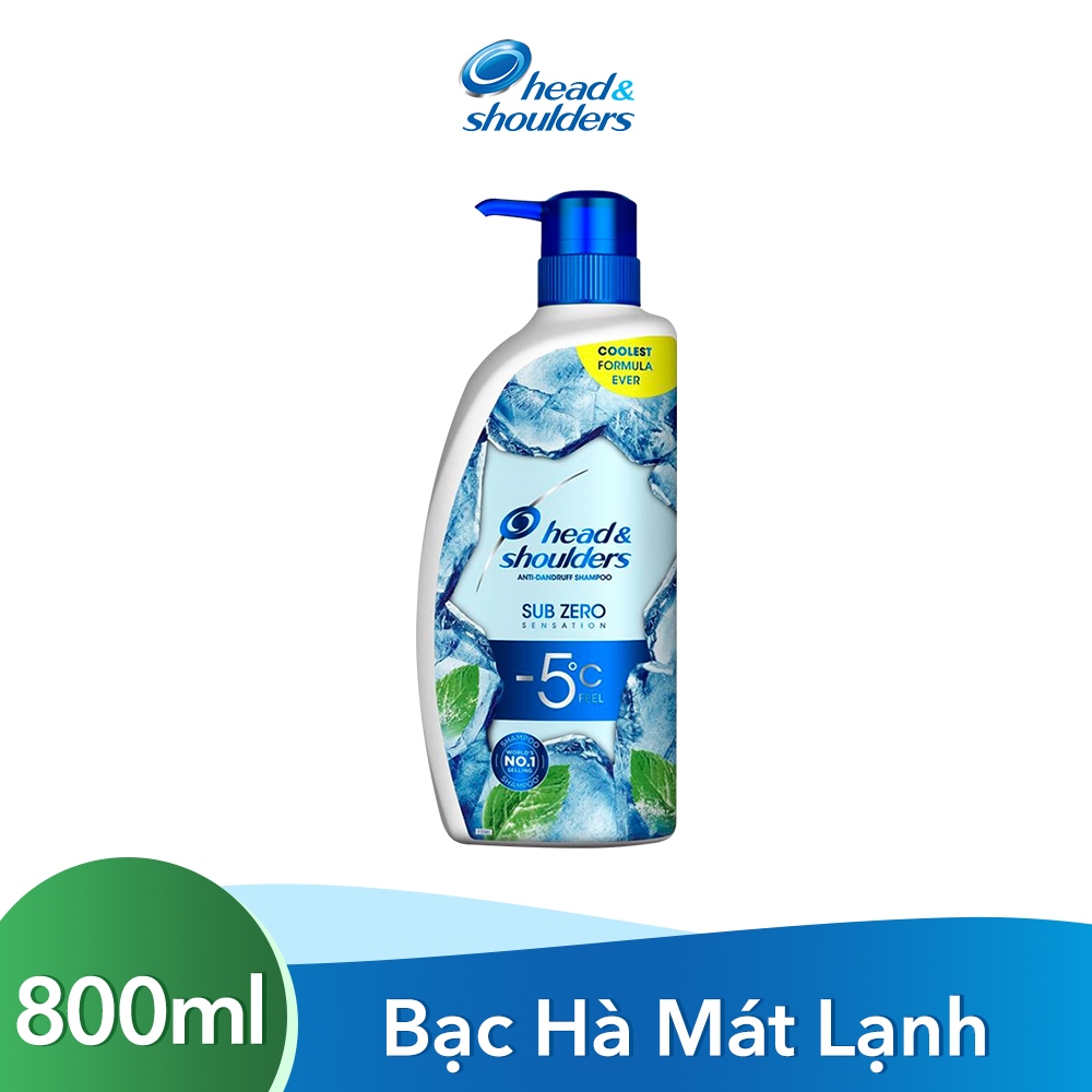 Dầu Gội Head &amp; Shoulders Sub-Zero Băng Lạnh 0 Độ 800ml - Mát lạnh như băng - Thổi bay gàu ngứa