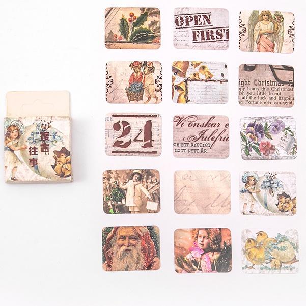 Hộp 45 Miếng Dán Sticker Trang Trí Phong Cách Retro Box Sticker ST238