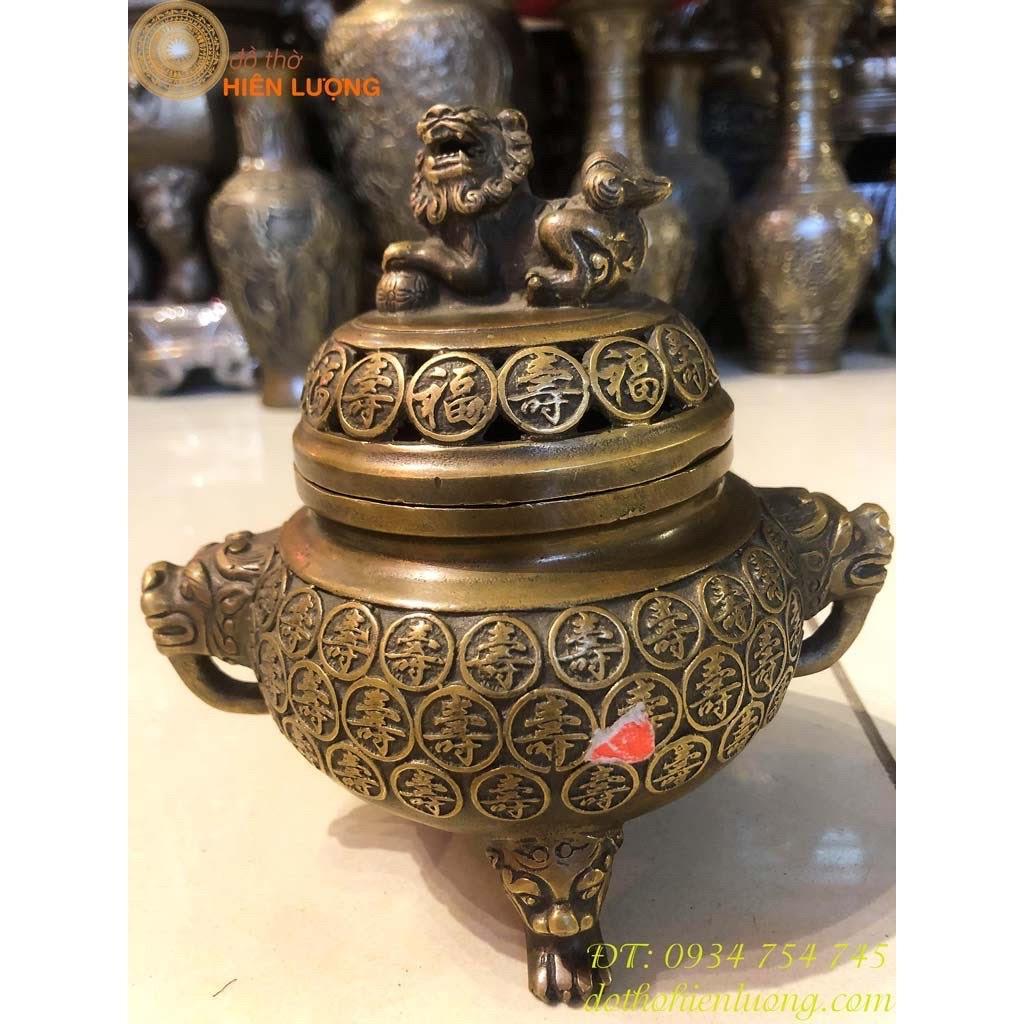 Lư Xông Trầm Chữ Phúc Bằng Đồng