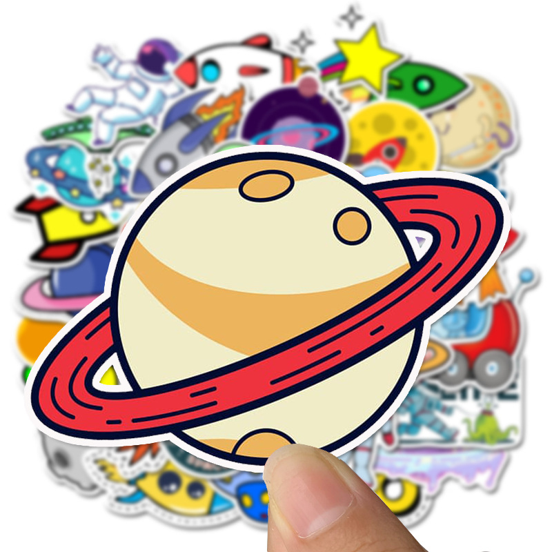 Sticker 50 miếng hình dán Planet Space