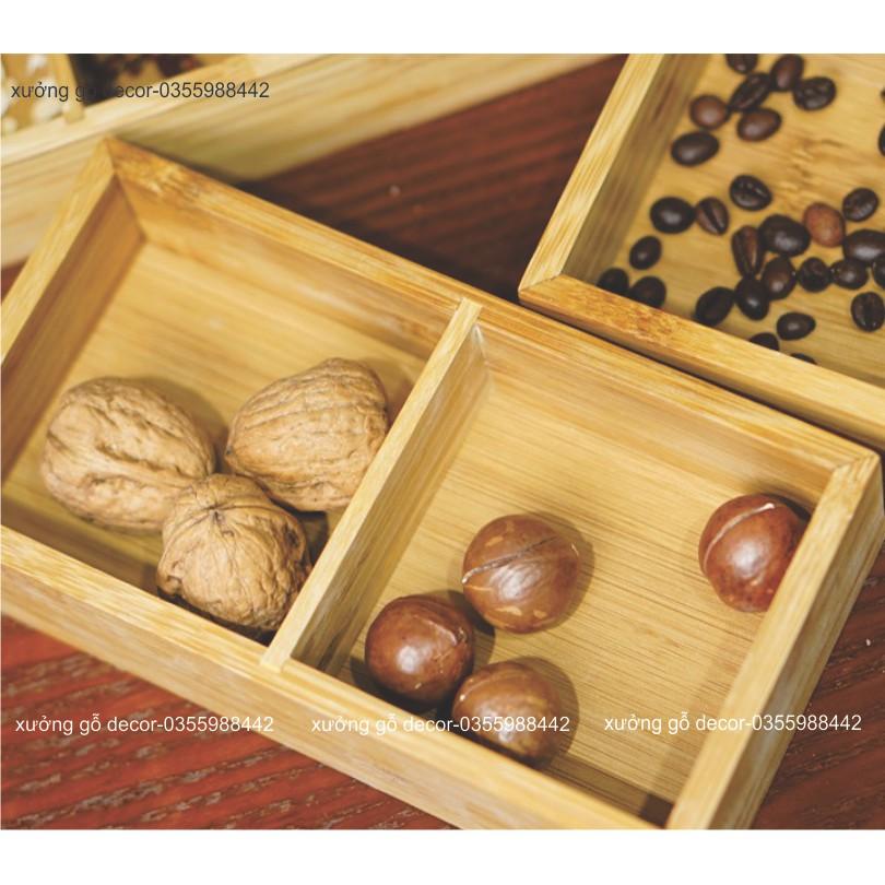 Khay Gỗ Đựng Đồ Đa Năng, Khay Gỗ Chia Ngăn Đựng Đồ- Wooden Tray