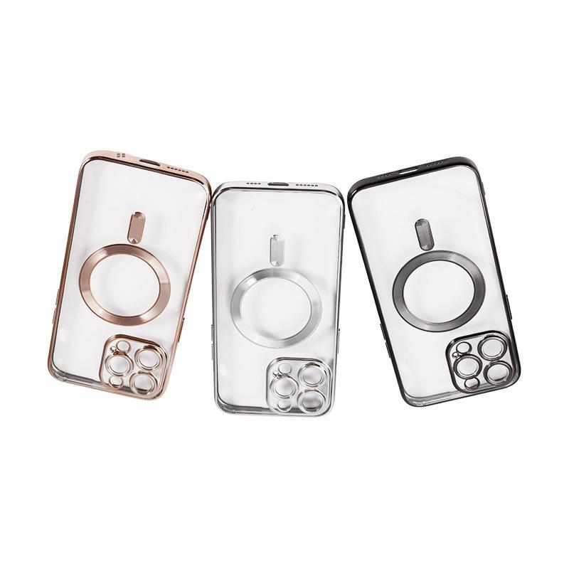 Phong cách mạ điện TPU trong suốt mới nhất phù hợp với Apple 11 12 13 iPhone 14 đầy đủ các loại ốp điện thoại di động từ tính không dây