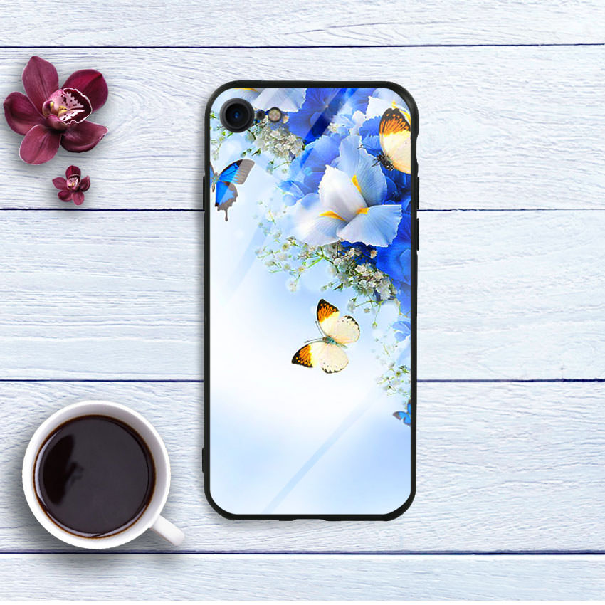 Ốp lưng kính cường lực cho điện thoại Iphone 7/8 - Butterfly 04