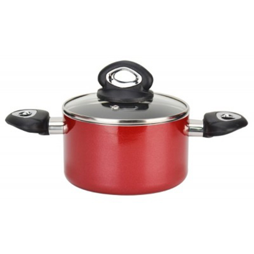 Nồi hợp kim đáy từ chống dính HAPPYCOOK size 24cm, chiều cao 16cm, màu đỏ-Hàng chính hãng