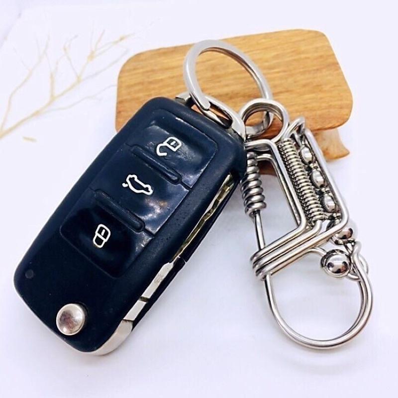 Móc khoá inox thủ công 304 cao cấp phối bi inox không han gỉ