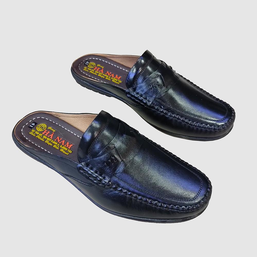 Dép Bít Mũi Nam Da Bò Thật TiTi ĐÔ Cao Cấp GSB20104d